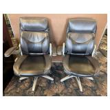 2 Matching Leather Office Chairs