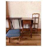 End Table, Pie Shelf, TV Tray, & Foot Stool
