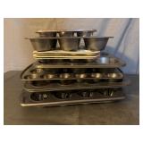 Assorted muffin baking pans