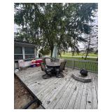 Outdoor Table, chairs, unbrella