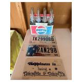 Pepsi Bottles and License Plates