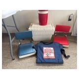 Cooler, waster jug, stadium strays