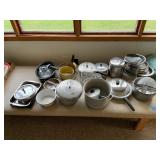 Assorted pots and pans
