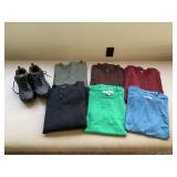 Large shirts and sketchers shoes