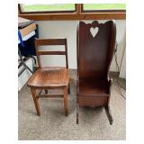 Wooden chair, kids wooden rocker