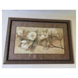 Framed and Matted Print of Flowers