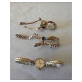 Ladies Omega Watch, Glove/Scarf Clips