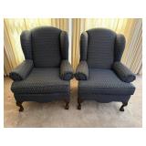 2Navy Wingback Chairs
