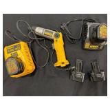 Dewalt batteries, Chargers, and Screw Gun