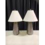 Pair of brown ceramic lamps