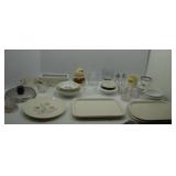 Miscellaneous Glassware Lot: Plates Bowls Cups