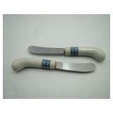 Blue and White Porcelain Butter Spreader Knives