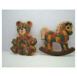 Patchwork Rocking Horse & Teddy Bear by Foam Craft