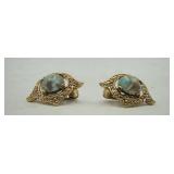 Sarah Coventry Clip on Earrings Faux Turquoise