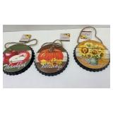 Gather Harvest Hanging Decor 6 inches Round Each