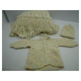 Crochet Baby Blanket, Sweater and Hat 3 Piece Set