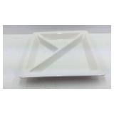 White Square Divided Serving Dish