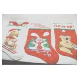 Three Felt Oversized Stockings with Animals