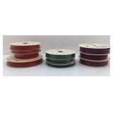 Ten Spools of Slim Christmas Ribbon