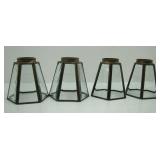 4 Beveled Glass and Brass Shades
