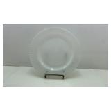 White Milk Glass Translucent Plate 9" Diameter