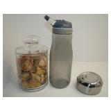 Ashtray, Water Bottle and Apothecary Jar with