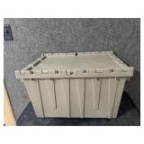 Gray Fliptop Plastic Storage Tote