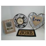 Home Decor: Wall Clock,  Picture Frame Holds 4x6"