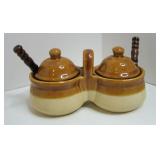 Condiment Set with Lids and Spoons