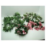 Pink Poinsettias, Candle Ring and Greenery