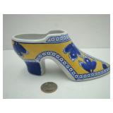 Blue and Yellow Porcelain Shoe Vase