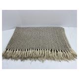 Brown and White Zig Zag Pattern Throw Blanket