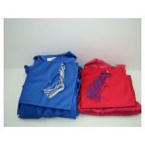 Red and Blue Graduation Cap and Gowns