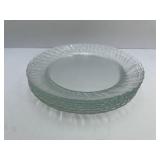 6 Arocroc France Swirl Clear Glass 9" Plates