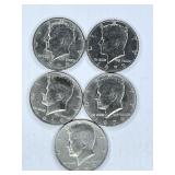 5 Kennedy Half Dollars (2) 1972 & (3) 1979