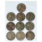 10 Wheat Pennies 1956 D