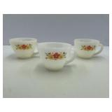 Anchor Hocking Fire King Floral Teacups