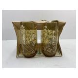 Anchor Hocking (4) 16oz Floral Iced Tea Glasses