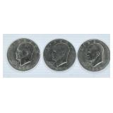 3 Eisenhower Dollars 1972 D