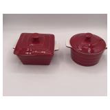 Red Small Casseroles with Lids