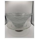 Punchbowl and Cake Stand Clear Glassware