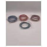 Colorful Indian Bangle Bracelets: Blue, Orange and