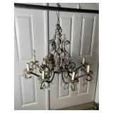 Pineapple Chandelier with Glass Teardrop Pendants