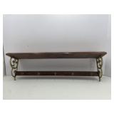 Home Interiors Wood & Brass Shelf 30" 5 Hooks