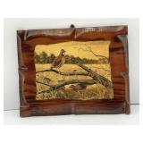 Quail Birds Rustic Wood Wall Plaque.