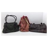 Three Purses: One Green Quilted One Backpack