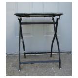 Black Glass Top Outdoor Side Table