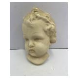 Child's Face Chalkware Wall Plaque
