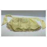 Vintage Yellow Waist Apron Lace Trim