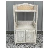 White Wicker Bathroom Shelf